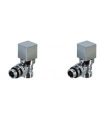 Couple robinet radiateur Cube chrome V1431 Carlo Poletti