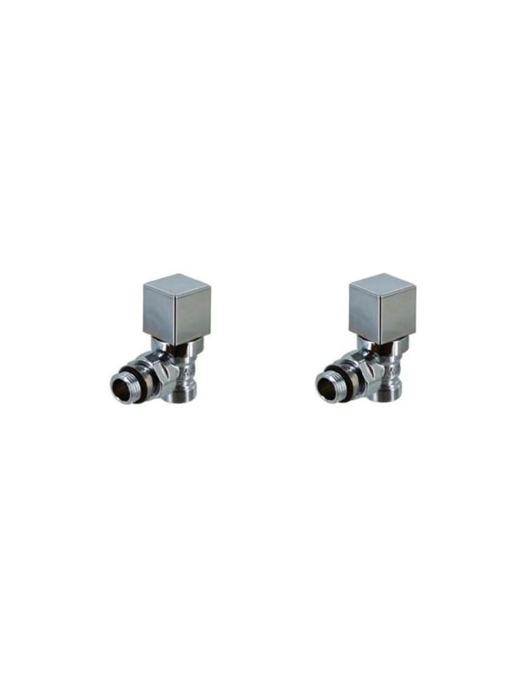 Couple robinet radiateur Cube chrome V1431 Carlo Poletti