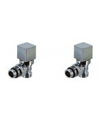 Couple robinet radiateur Cube chrome V1431 Carlo Poletti