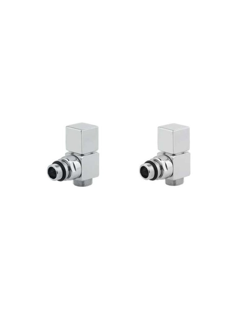Couple robinet radiateur chr cube V581 Carlo Poletti