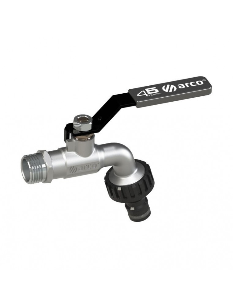 Robinet jardin chromé manette noire ARCO