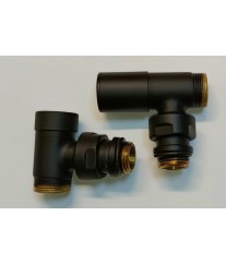 Couple robinet radiateur noir mat V1501 Carlo Poletti