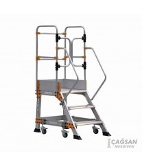 Echelle À Plate-Forme Industrielle Aluminium 3 Marches EP2 CAGSAN