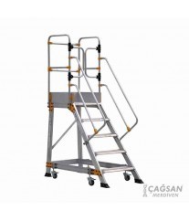 Échelle à plateforme industrielle aluminium EP4 5 marches