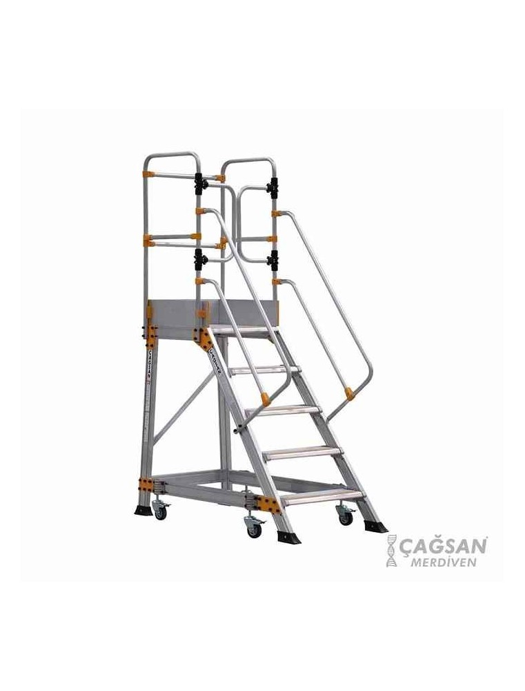 Échelle à plateforme industrielle aluminium EP4 5 marches