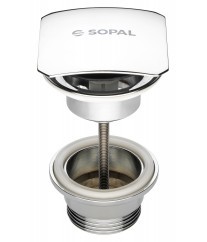 Bonde lavabo clic-clac carrée laiton SOPAL 1959A00