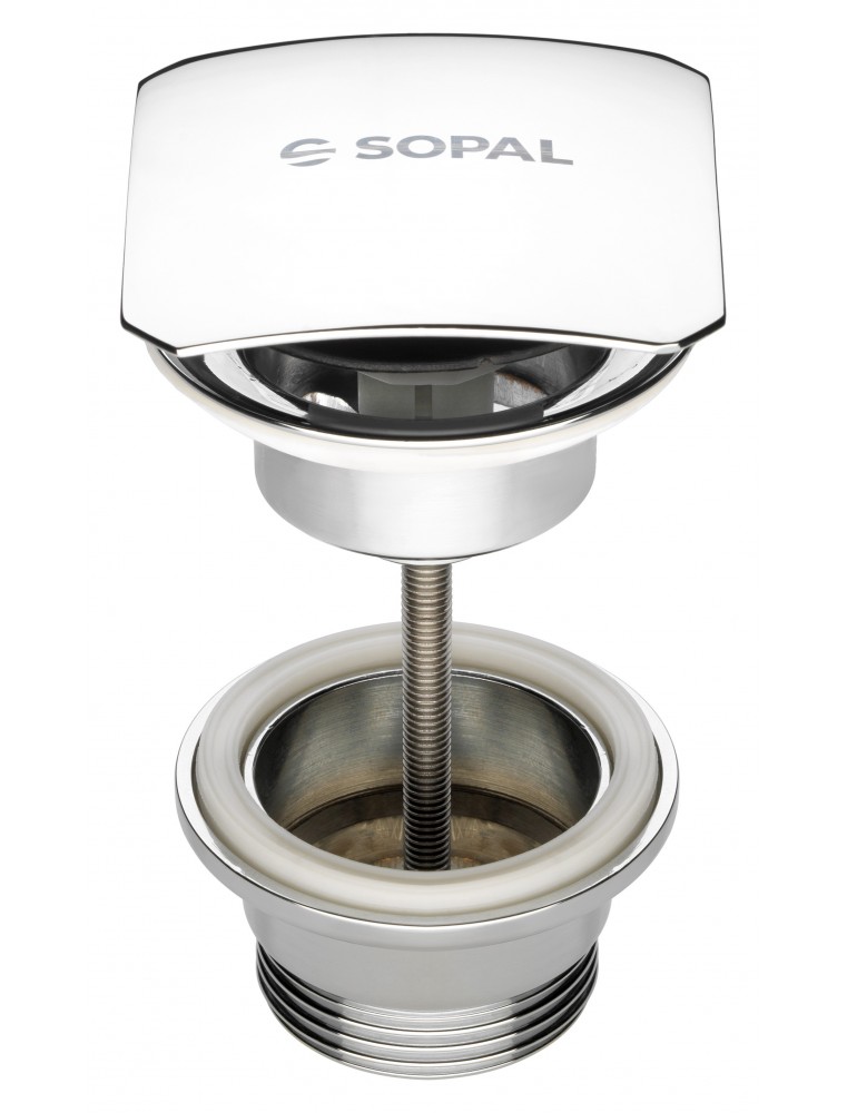 Bonde lavabo clic-clac carrée laiton SOPAL 1959A00