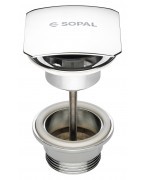 Bonde lavabo clic-clac carrée laiton SOPAL 1959A00
