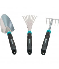 Kit 3 outils à main de jardinage acier inox GARDENA 08964-30