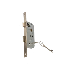Serrure axe 50/90 PT encastrée façade satinée STAP