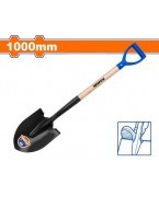 Pelle bêche acier carbone manche bois 1000 mm WADFOW WSE1347