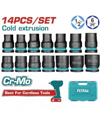 Jeu de 14 douilles à choc 1/2″ TOTAL THISTD12141
