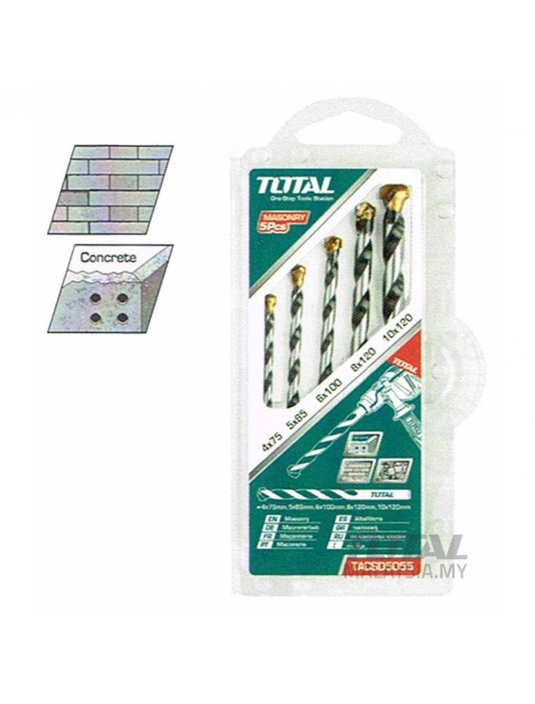 Jeu de 5 forets à béton TOTAL TACSD5055