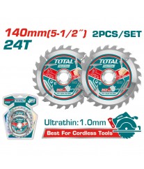Jeu de 2 lames de scie circulaire 140 mm – 24 dents TOTAL TAC2331403