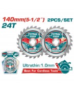 Jeu de 2 lames de scie circulaire 140 mm – 24 dents TOTAL TAC2331403