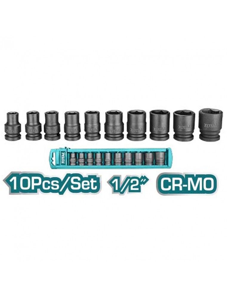 Jeu de 10 douilles à choc 1/2″ TOTAL THISTD12101
