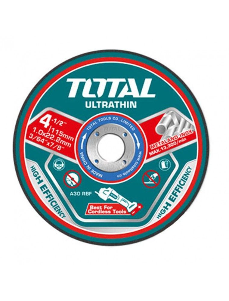 Disque inox acier 115 TAC11011525 Total - 1 mm x 22,2 mm