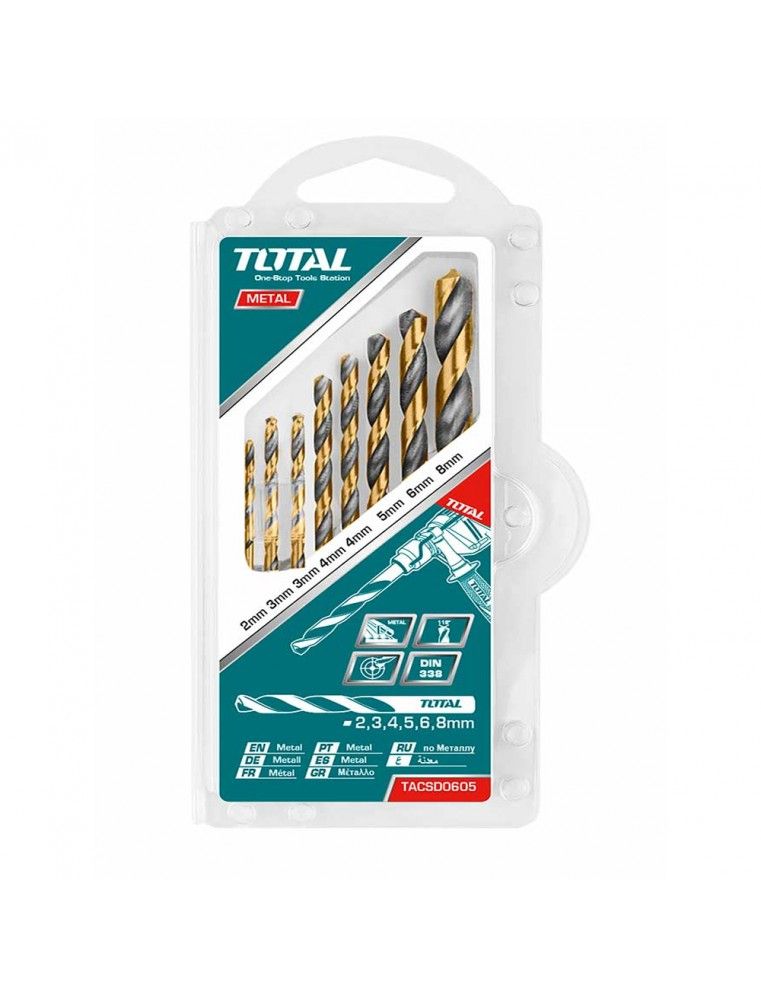 Jeu de 8 forets HSS TOTAL TACSD0801