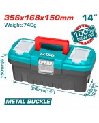 CAISSE OUTILS PLASTIQUE 14" 356 × 168 × 160 MM TOTAL