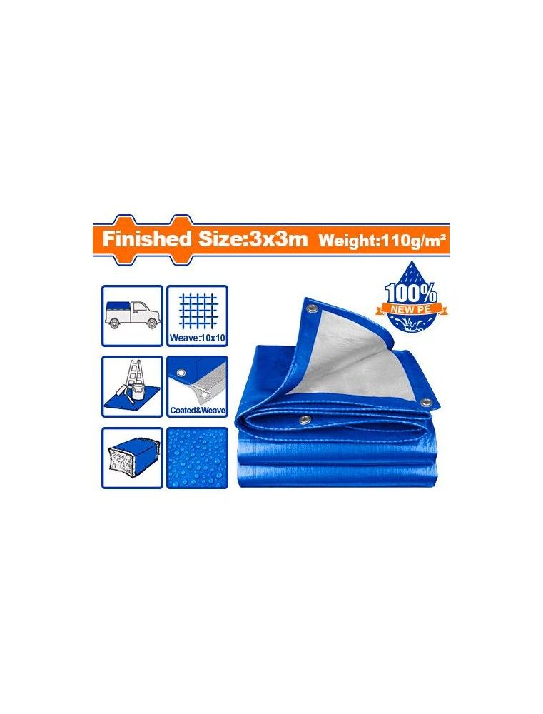 Bâche plastique 3 × 3 m WTQ1833 WADFOW