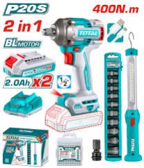 BOULONNEUSE 20V + TORCHE + ACCESSOIRES TOSLI23048 TOTAL