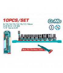 Jeu de 10 douilles à choc 3/8″ TOTAL THTISD38104
