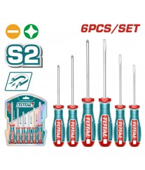 Jeu de 6 tournevis TOTAL TKSDS0626 en acier S2