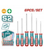 Jeu de 6 tournevis TOTAL TKSDS0626 en acier S2
