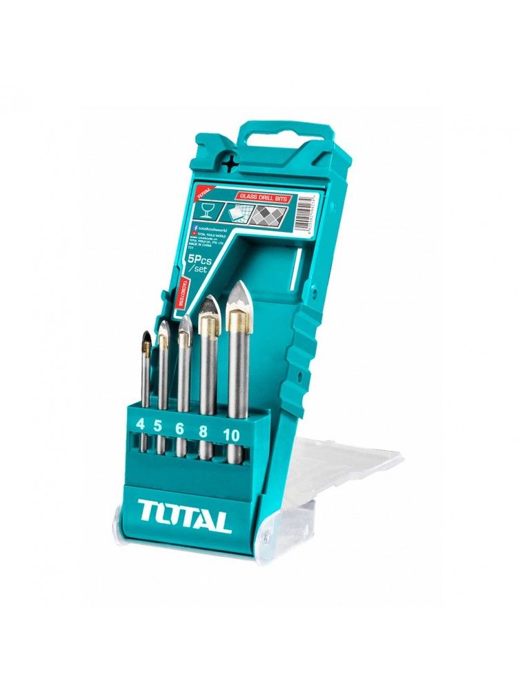 Jeu de 5 forets pour verre et carrelage TOTAL TACSD7256