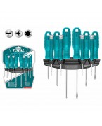 Jeu de 10 tournevis TOTAL THTDC251001 en acier chrome-vanadium