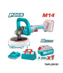 PONCEUSE A BATTERIE 4A 180MM + SAC TAPLI20181 TOTAL