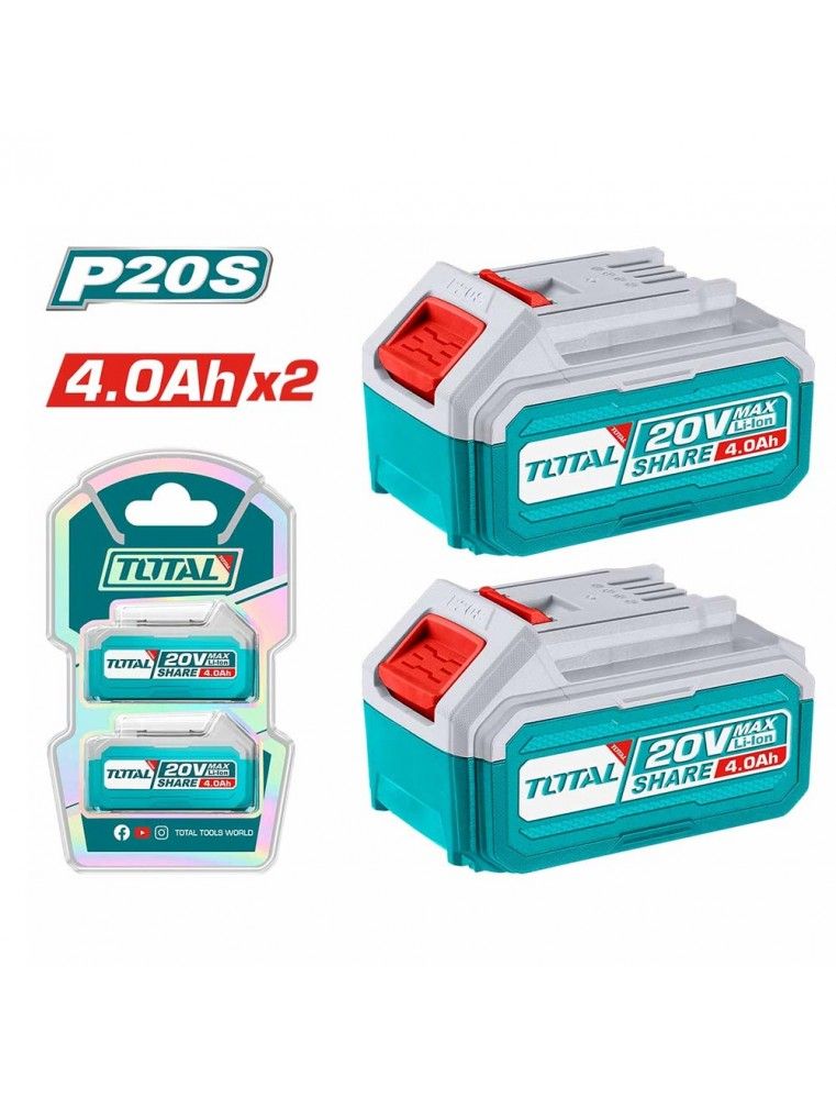 KIT 2 BATTERIE 20V 4.0 AH TOSLI240312 TOTAL