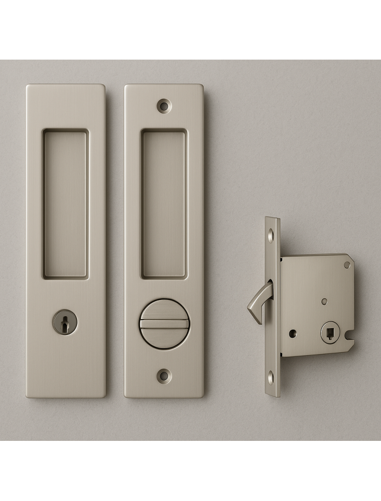 Kit porte coulissante 1006 Satiné WC STAP