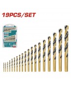 Jeu de 19 mèches HSS TOTAL TAKSDB9195 – 1 à 10 mm