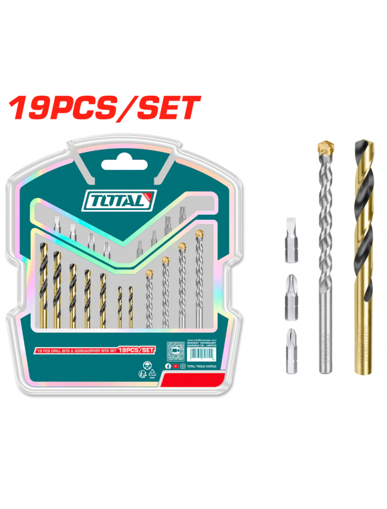 ENSEMBLE DE 19 EMBOUTS+MECHES TACSDB1901 TOTAL