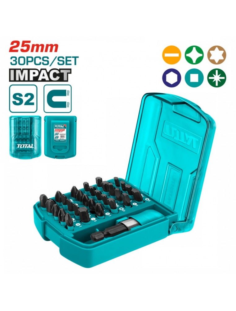 COFFRET 30 EMBOUTS 25 MM TACSD18306 TOTAL