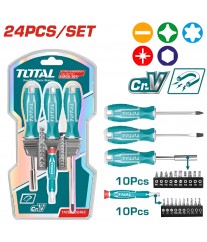 Jeu de 24 tournevis et embouts TOTAL TACSD302462