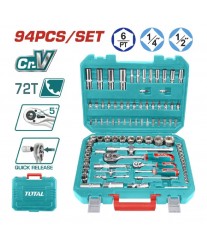 Jeu de 94 douilles 1/4″ et 1/2″ TOTAL THT421942