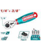 Manche à cliquet court TOTAL THT1061438 – 1/4″ et 3/8″