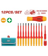 Jeu de 12 tournevis isolés TOTAL THKISD1201 – 1000 V