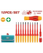 Jeu de 12 tournevis isolés TOTAL THKISD1201 – 1000 V