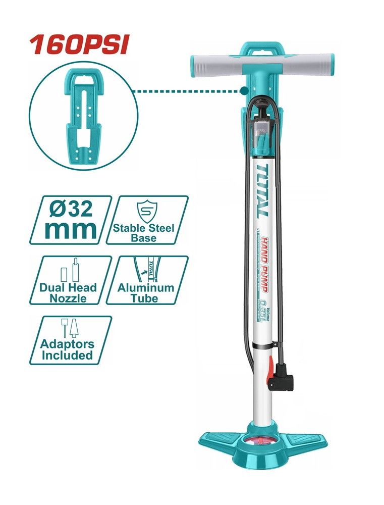 Pompe à bicyclette TOTAL TMPP3201 avec manomètre