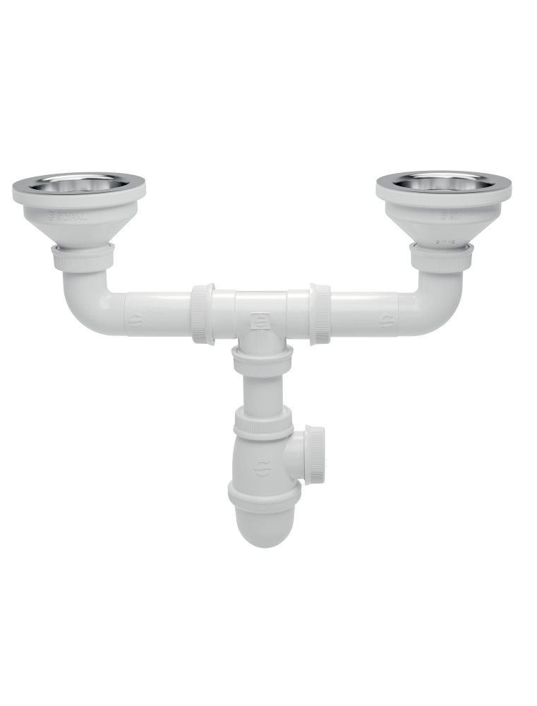 Siphon évier double inox Ø90 SOPAL
