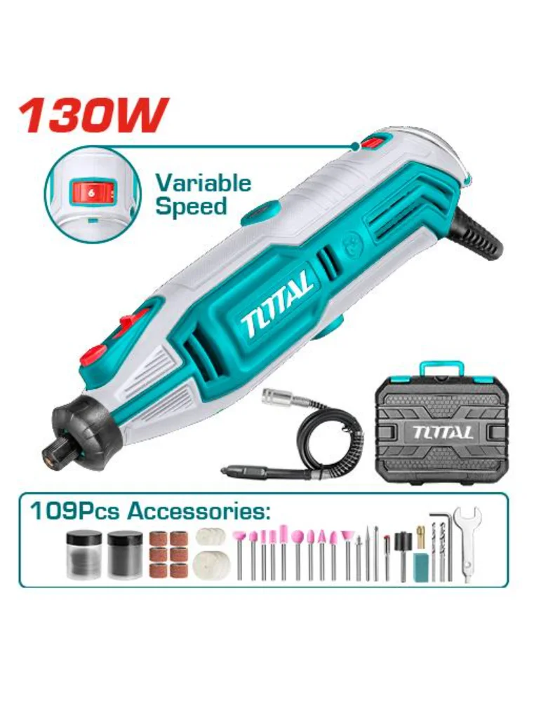 Mini-meuleuse multifonction 130 W avec accessoires TOTAL TG5133261