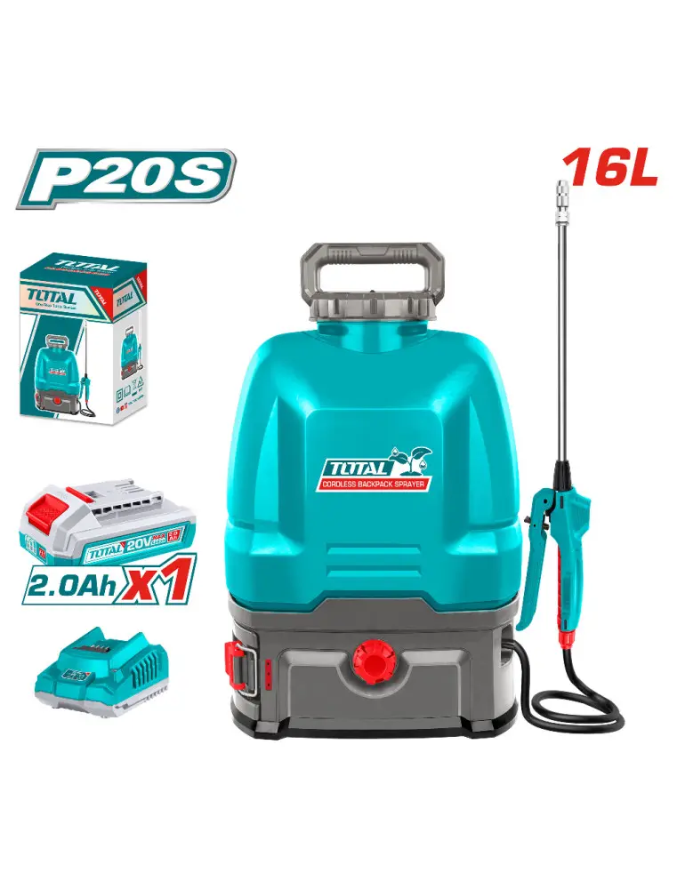 Pulvérisateur dorsal sans fil TOTAL TSPLI20162 20 V avec réservoir de 16 litres
