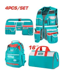 Jeu de 4 sacs porte-outils TOTAL TOS230912