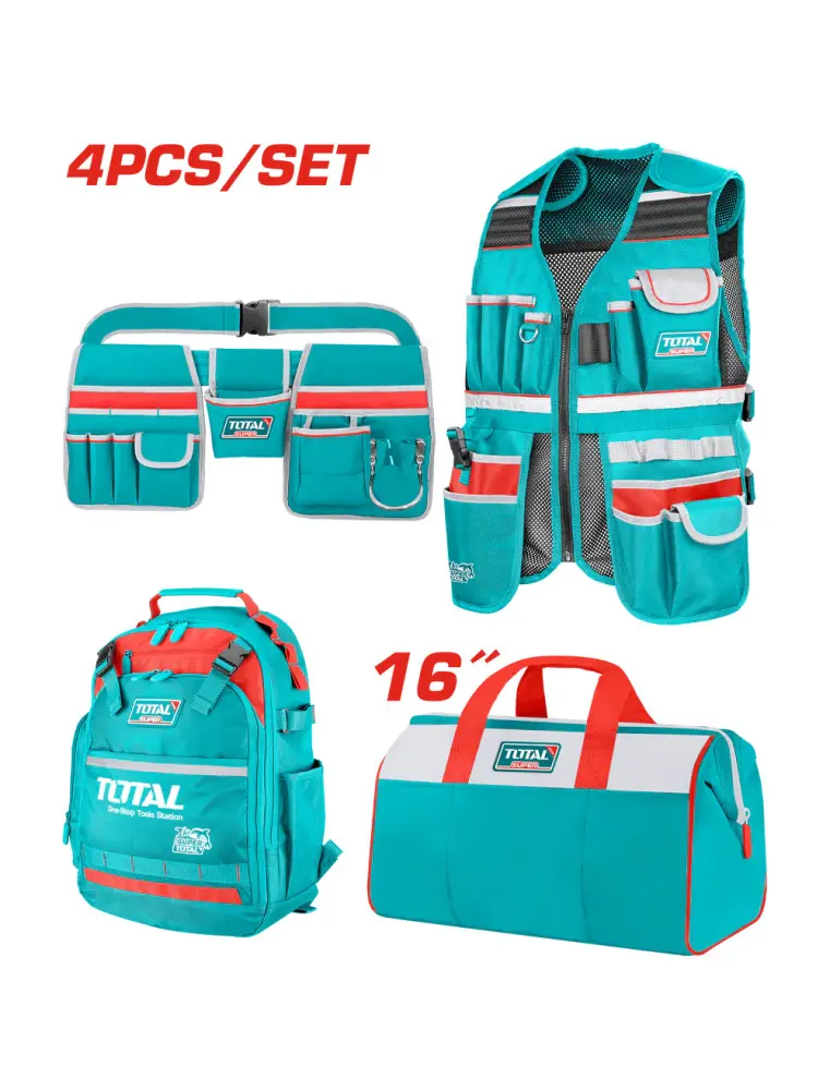 Jeu de 4 sacs porte-outils TOTAL TOS230912