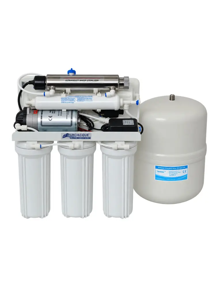 Osmoseur EUROACQUE OSMO KIT UV RO50 avec pompe et réservoir 200 L/jour