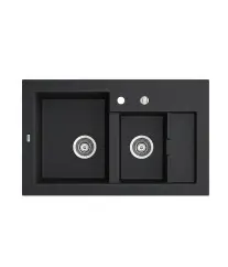 Évier Marmorin COMBO 850 noir 85 × 54 cm double cuve
