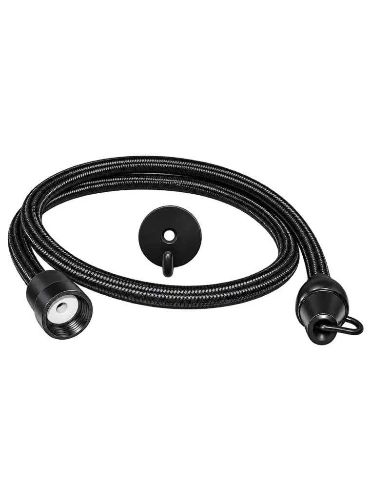Flexible WC tressé noir EJIM JWC2016 longueur 1 m